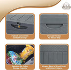 33 Gallon Deck Box Set of 2, Small Outdoor Storage Box Waterproof, Lockable Secure Package Bin Delivery Box for Outside, Patio Cushions Storage Box, Delivery Driver Snack Box for Porch, Grey