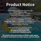 Pool Fountain Waterfall for Above Ground Pools, Swimming Pool Frame Attachment Clamp Accessory, Relaxing Cascade Soothing Waterfall, Adjustable Width Fits Various Frames (Beige)