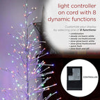 Alpine Corporation 65" H Indoor/Outdoor Pre-Lit Silver Foil Christmas Tree with Yard Stake and 360 LED Lights, Christmas Decoration