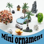 Woohome 42 PCS Mini Garden Accessories Fairy Garden Kit Micro Landscape Mini Zen Garden Accessories for Diorama Project DIY, Mini House Decor