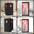 Smartmak Portable Steam Infrared Sauna with 660nm Red Light Therapy Lamp for Home Relaxation, Personal Large Full Body Sauna Spa Tent with 3.0L 1100W Steamer, Remote Control, Folding Chair Indoor Use