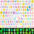 Luminous Mini Resin Animals 200 Pcs Tiny Resin Animals Figurines to Hide Mini Ducks Dinosaurs Glow in Dark for DIY Garden Miniatures Fairy Garden Accessories
