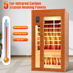 1-2 Person Infrared Sauna, Dry Heat Sauna with Red Light Therapy, Bluetooth, Radio, 7-Color Therapy Light for Home, Indoor, Gym, Wellness Center, 36″ x 36″ x 73″