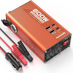600W Power Inverter DC 12v to 110v AC Car Plug Adapter with [30W PD USB-C] & [18W QC USB-A] Fast Charging Ports, Dual AC Outlets, and Cigarette Lighter Socket for Vehicles