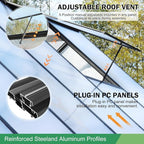 Large Greenhouse, 10x20 FT Easy Assembly Hybrid Polycarbonate Greenhouses for Outdoors w/Vent Windows & Swing Door Walk-in Greenhouses Aluminum Green House for Outside, Black