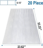 20 Pieces Set 4.4' (L) X 2' (W) Polycarbonate Greenhouse Panels, Twin-Wall Roof Panels Waterproof UV Protected Corrugated Plastic for Greenhouse, Plant Stand Roof