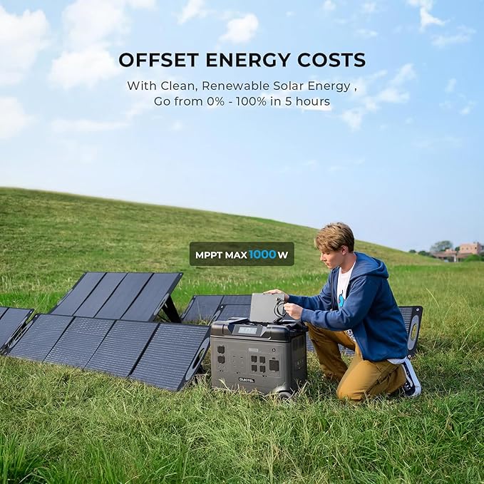 OUKITEL (2025 New)Portable Power Station P5000 Pro With 2 * 400W Solar Panel, 5x3600W AC Output (6000W Surge),5120Wh Large Capacity Solar Generator,1000W MPPT Solar for Emergency, Home Backup, Camping