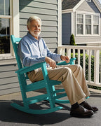 SERWALL Oversized Outdoor Rocking Chair Set of 2, HDPE Rocker for Adults, Patio Rocking Chairs for Porch, Aruba
