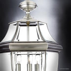 Urban Ambiance Luxury Colonial Outdoor Post Light, Large Size: 23" H x 12.5" W, with Tudor Style Elements, Versatile Design, Classy Aged Silver Finish and Beveled Glass, UQL1151