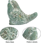 BIG FORTUNE Outdoor Bird Statues Bird Decor Figurines for Home Cement Bird Sculpture for Patio Yard Lawn Ornament, 2style/Set,Indoor Outdoor Bird Decorations Statue(Green)
