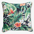 BrylaneHome 20" Square Throw Pillow - Patio & Outdoor - Water, Stain & Fade Resistant - Cypress Midnight