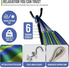 Sorbus 2-Person Hammock with Stand – 60" Cotton Blend Bed, Heavy Duty 450lbs Capacity, Portable with Carrying Case – for Garden, Patio, Outdoor, Camping, Gifts – Washable