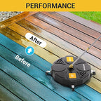 EVEAGE 18 Inch Large Size Pressure Washer Surface Cleaner Attachment with Wheels, 4000 PSI Power Washer Accessory with 1/4" Quick-Connect,2 Extension Wand for Driveways Sidewalks Patios Cleaning