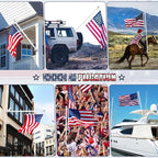 REERON House Flag Pole kit, 5 FT Metal Spinning Flag Poles Kit, 1" Tangle Free Stainless Steel Flagpole with 360° Flagpole Rings & 2-Position Bracket for Outside House Porch Wall Mount for 3x5 Flag