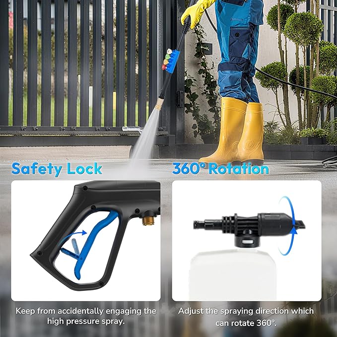 Electric Pressure Washer, 2100 Max PSI 2.0 Max GPM with Anti-Tipping Technology, Onboard Soap Tank, 4-Nozzle Set, for Cars/Fences/Driveways/Home/Patios, Blue