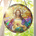 FLAGWIX Christmas Christian Gifts for Women Faith - Stained Glass Window Hanging 10 in - Birthday Catholic Religious Gifts, Suncatchers Windows Hanging, Spiritual Suncatcher Home Garden Decor