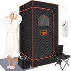 Sauna Box，Portable Sauna for Home with 3L 110V Steamer, 9 Levels, Folding Chair, Extra Large Size (71''*35''*35''), Full Body Sauna Tent for Relaxation, Detoxification