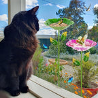 2 Pack Bird Bath for Outside, 31.3" H Metal Birdbaths, 10.63" Dia Garden Flower Bird Water Bowl, Freestanding Hummingbird Bath for Outdoors Garden Patio Yard Decor (Red,Green)