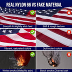 American Flag 3x5 FT, Premium Nylon Flags Ultra Durable Tear-Resistant and Weatherproof, Deluxe Embroidered Stars and Sewn Stripes, All Weather for Outdoor Use with Brass Grommets