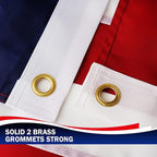 Homissor American Flag 10x15 Ft US USA Flags Large United State Flag Heavy Duty Outdoor Embroidered Stars for All Weather High Wind Sewn Stripes With 5 Brass Grommets