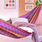 La Siesta® Flora Classic Organic Cotton Hammock - Indoor Outdoor Hammock, Patio Bed Tree Portable Hammock, 2 Person Double Hammock - King, Flower