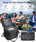 Portable Power Station 56,000mAh with Storage Bag,LiFePO4 Battery 300W(600W Surge) AC Outlets Power Station,1.5Hrs Fast Charging Solar Power Bank Portable Charger for Emergency/Home/Camping Essentials