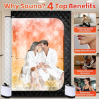 2 Person Sauna, Upgraded Portable Sauna for Home, Extra Large Personal Steam Sauna Box with 2 Steamer, 2 Folding Chair, 71”x 49”x 36”, Full Body Steam Tent at Home Sauna for Relaxation Spa, Black