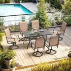 Soohow Outdoor Dining Chairs Set of 2, 360°Swivel Patio Dining Chair with Textilene Fabric, Outdoor Metal Armchair All Weather Resistant, Ergonomic Comfort, Perfect for Patio, Backyard, Balcony