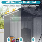 2.5x1.4 FT Outdoor Storage Shed, Metal Tool Shed with Lockable Doors & Peaked Roof, Galvanized Steel Garden Shed for Backyard Garden Patio Lawn, Black