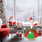 3 Pcs Christmas Porch Goose Outfit for 23'' Lawn Porch Goose Statue Clothes Santa Hat Tutu Costume for Xmas Yard Lawn