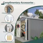 10X10 FT Outdoor Storage Shed,Metal Shed W/Lockable Doors,Air Vents & Sloped Roof,Garden Tool House W/Updated Frame Structure,for Backyard Patio Lawn,Gray