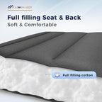 MAISON ARTS Padded Zero Gravity Lawn Chairs Set of 2 Foldable Recliner Anti Gravity Lounge Chairs w/Pillow & Cup Holder Outdoor Camp Chairs for Poolside Backyard Beach Support 350LBS Grey