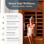 DYNAMIC SAUNAS Venice Elite 2-Person Ultra Low EMF FAR Infrared Sauna with Red Light Therapy & Bluetooth Speakers | Personal Indoor Dry Heat Sauna for Home & Gym – Made from Canadian Hemlock