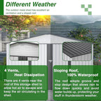 Spacious 10x8 Ft Outdoor Storage Shed with Double Doors – Durable White Resin Construction for Yard Tools, Equipment, Weather-Resistant (White, 10 x 8 ft)