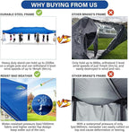 COBIZI 10x30 Pop up Canopy Tent 10x30 Canopy with Sidewall Waterproof Heavy Duty Commercial for Parties Outdoor Garden Gazebo Tent, Carry Bag with Wheel(10x30ft with Sidewalls,Blue)