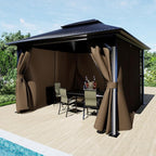 BPS 10' x 10' Gazebo Curtain Privacy 4-Panel Sidewall Outdoor Replacement Shade (Only Curtain)