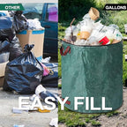 2 Pack 72 Gallons Reusable Garden Waste Bags with Lid Lawn and Leaf Bags Heavy duty Reinforced 4 Handles Yard Waste Bags Container for Clean Up Outdoor Debris Leaves Grass Clippings
