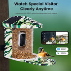 Luvan Bird Feeder with Camera, 1080 HD AI Identify Birds Species, Smart Solar-Powered, Auto Capture Birds& Motion Detection for Watching