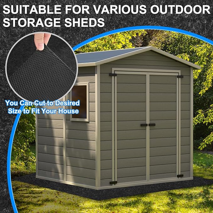 3 mm Thickened Outdoor Storage Shed Mat, 2.4x3 ft Waterproof Shed Flooring Mat for Patio Furniture Floor Protecting from Wear/Liquid/Dust/Oil, Non-Slip Felt Rubber Rug Pad [Grey]