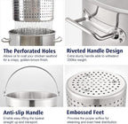 ARC 100-quart Large Stainless Steel Stockpot for Seafood Boiler Crawfish Pot with Basket and Steamer Rack, Outdoor Cooking Pot for Crab Lobster Shrimp Boiling, and Tamales Steamer, 25 Gal
