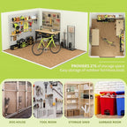 10x14 FT Outdoor Storage Shed, Metal Shed with Lockable Door, Large Heavy Duty Tool Sheds, Outside Waterproof Storage Building