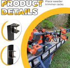 ECOTRIC 2 Place Weeder Trimmer Racks Holders Hold Two for Trailer Truck Tree Trimmers Edgers Pole Saws Powercoated Steel