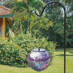 Solar Hanging Lantern Solar Outdoor Lanterns Mosaic Gazing Ball Outdoor Hanging Lights Outdoor Lights Waterproof Garden, Patio, Pathway & Yard Décor Purple