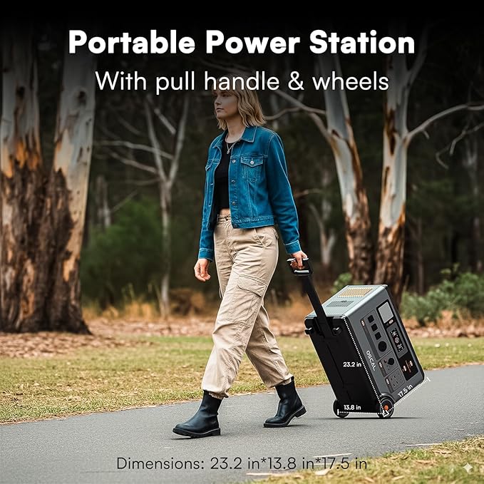 OSCAL 3600Wh Solar Generator PowerMax 3600 with 3x400W Panel, Solar Power Station with 4 AC Outlets (6000W Peak), 1.2H Full Charging, APP Control Emergency Power Station for Home, Camping & RVs