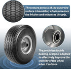 Cenipar 10" 4.10/3.50-4" Flat Free Tire and Wheel 10" Polyurethane Solid Tire with 5/8" Bearings 2.2" Offset Hub -10” Solid Tires for Wagon Wheelbarrow Garden Cart Hand Truck Generator