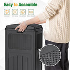 Flamaker 30 Gallon Trash Can, Resin Outdoor Garbage Can with Lid, Waterproof Hideaway Patio Waste Bins for Outside Use (2 Pack, Gray)