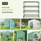 EAGLE PEAK Greenhouse Shelving Staging Double 4 Tier, Outdoor/Indoor Plant Shelves, 42"x17"x42", Green
