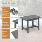 LUE BONA Outdoor Side Table, HDPS Large Size Outdoor Table, Adirondack Side Table, Outside End Table for Patio, Porch,Beach, Garden, Weather Resistant/Easy Maintenance, Dark Gray