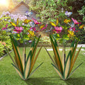 TOMBABY Garden Outdoor Butterfly Enlarge Thickened Wind Resistant Metal Agave Garden Art Metal Plant Country Sculpture Statue Decorations Ornaments Artificial Waterproof Butterflies(Light Green 2pcs)