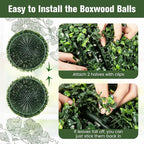 Goplus 2 PCS 19 Inch Artificial Plant Topiary Ball, Round Faux Boxwood Balls Outdoor, Garden Spheres Decorative for Front Door, Porch, Backyard, Balcony, Patio, Wedding and Home Décor